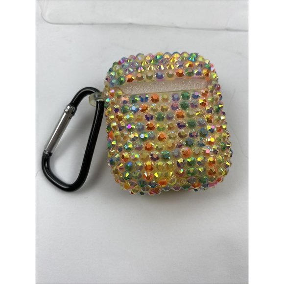 Crystal Shell Case Fits Air Pod Handmade With Multicolor Rhinestones - Picture 4 of 6